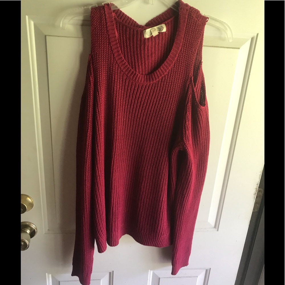Cold shoulder sweater